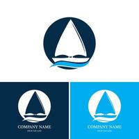 zeilboot logo en symbool vector