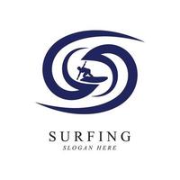 surfing logo vector sjabloon ontwerp