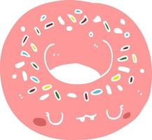 vlak kleur stijl tekenfilm donut vector