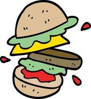 tekenfilm tekening hamburger vector