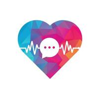 Gezondheid raadplegen logo ontwerpen concept. medisch logo en hartslag golven in babbelen icoon logo sjabloon. vector