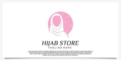 hijab stijl logo ontwerp sjabloon met uniek concept premie vector