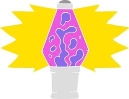 vlak kleur stijl tekenfilm lava lamp vector