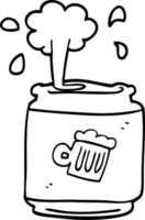 lijn tekening tekenfilm van een kan van bier vector