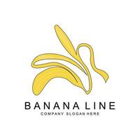 banaan logo ontwerp, fruit vector met lijn kunst stijl, Product merk behangpapier illustratie