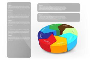 3D-cirkel infographic en tekstframes vector