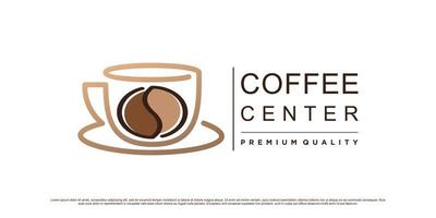 koffie logo ontwerp sjabloon met kop icoon en creatief element concept vector