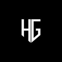 hg brief logo ontwerp met zwart achtergrond in illustrator. vector logo, schoonschrift ontwerpen voor logo, poster, uitnodiging, enz.