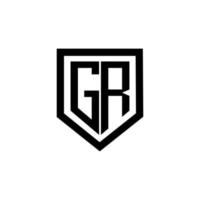 gr brief logo ontwerp met wit achtergrond in illustrator. vector logo, schoonschrift ontwerpen voor logo, poster, uitnodiging, enz.