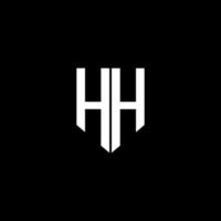 hh brief logo ontwerp met zwart achtergrond in illustrator. vector logo, schoonschrift ontwerpen voor logo, poster, uitnodiging, enz.