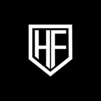 hf brief logo ontwerp met zwart achtergrond in illustrator. vector logo, schoonschrift ontwerpen voor logo, poster, uitnodiging, enz