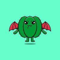 schattig mascotte tekenfilm cactus karakter dracula vector