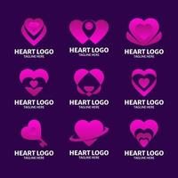 roze hart logo reeks vector