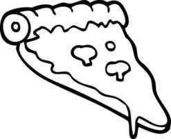 lijn tekening tekenfilm pizza plak vector