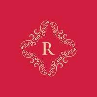 brief r ornament luxe creatief monogram logo vector