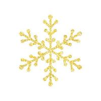 goud schitteren structuur sneeuwvlok Aan wit achtergrond voor Kerstmis boom decoratie, vector, illustratie. vector