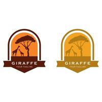 creatief giraffe logo met leuze sjabloon vector