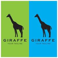 creatief giraffe logo met leuze sjabloon vector