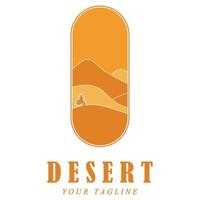 creatief woestijn logo met leuze sjabloon vector