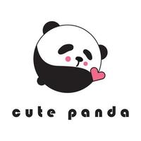 creatief panda logo met leuze sjabloon vector