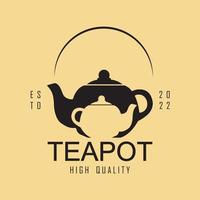 drank koffie en thee theepot logo vector illustratie ontwerp