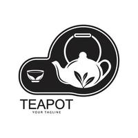 drank koffie en thee theepot logo vector illustratie ontwerp