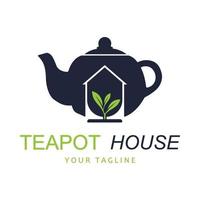 drank koffie en thee theepot logo vector illustratie ontwerp
