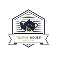 drank koffie en thee theepot logo vector illustratie ontwerp