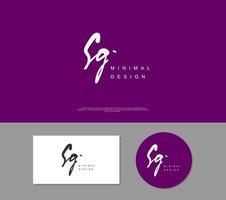 sg eerste handschrift of handgeschreven logo voor identiteit. logo met handtekening en hand- getrokken stijl. vector