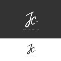 jc eerste handschrift of handgeschreven logo voor identiteit. logo met handtekening en hand- getrokken stijl. vector