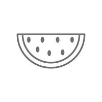 eps10 grijs vector watermeloen gesneden rijp lijn icoon geïsoleerd Aan wit achtergrond. watermeloen fruit schets symbool in een gemakkelijk vlak modieus modern stijl voor uw website ontwerp, logo, en mobiel app