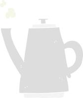 vlak kleur illustratie van een tekenfilm koffie waterkoker vector