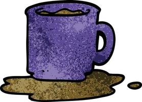 tekenfilm tekening mok van koffie vector