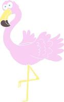 vlak kleur illustratie van een tekenfilm flamingo vector