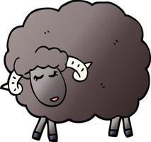 cartoon doodle zwart schaap vector