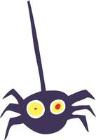 vlak kleur illustratie van een tekenfilm halloween spin vector