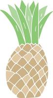 vlak kleur stijl tekenfilm ananas vector