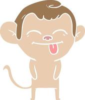 grappige cartoon aap in platte kleurstijl vector