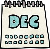 cartoon doodle kalender met maand december vector