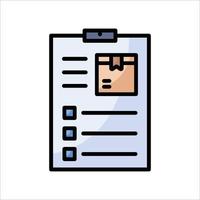 levering doos document schets kleur icoon vector