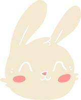 vlak kleur stijl tekenfilm konijn gezicht vector