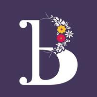 bloemenstijl letter b typografie vector