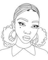 gemakkelijk Afrikaanse zwart vrouw vector afro meisje roze kapsel vector kleur Pagina's