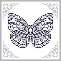 vlinder mandala kunsten geïsoleerd Aan wit achtergrond vector