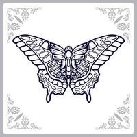 vlinder mandala kunsten geïsoleerd Aan wit achtergrond vector
