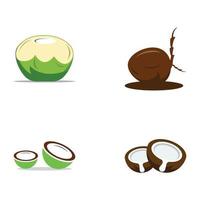 natuurlijk vers jong kokosnoot creatief logo ontwerp. logo voor kokosnoot drank producten.bedrijven en bedrijf. vector