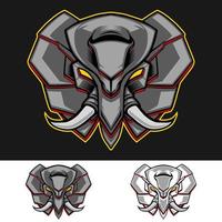 mecha hoofd olifant mascotte logo vector