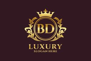 eerste bd brief Koninklijk luxe logo sjabloon in vector kunst voor luxueus branding projecten en andere vector illustratie.