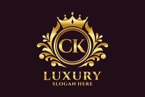 eerste ck brief Koninklijk luxe logo sjabloon in vector kunst voor luxueus branding projecten en andere vector illustratie.