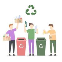 groene mensen recycling afval illustratie vector